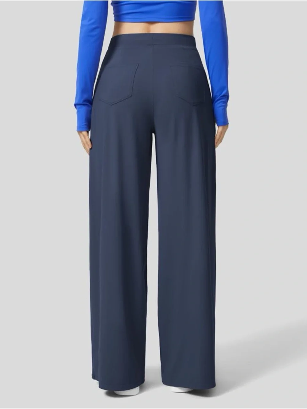 HALARA High Waisted Drawstring Pockets Wide Leg Yoga Pants